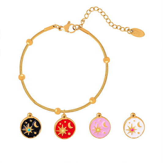 Celestial Myth Enamel Glaze Gold Bracelet - Planderful Everyday Genie Collection