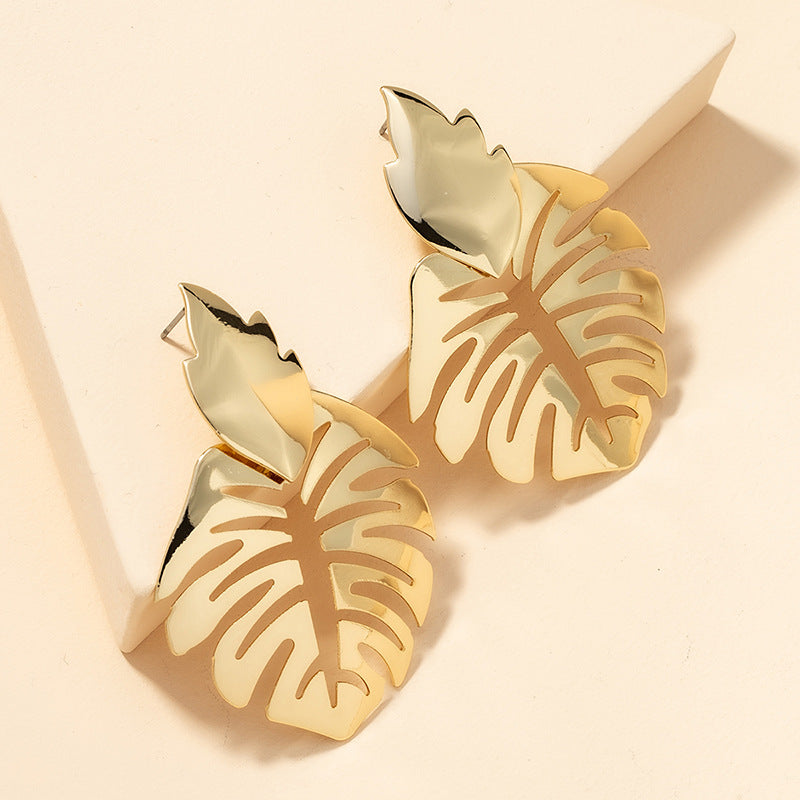 Gold Leaf Statement Earrings from Vienna Verve Collection