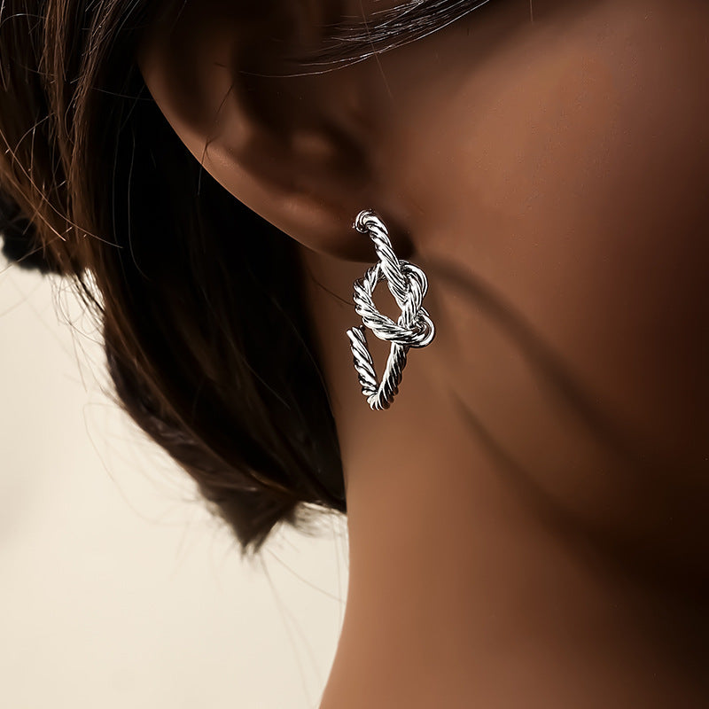 Creative Knot C-Shaped Stud Earrings - Vienna Verve Collection