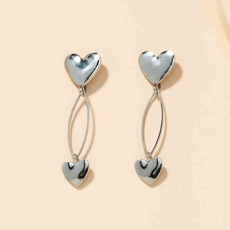 Vienna Verve Metal Heart Drop Earrings