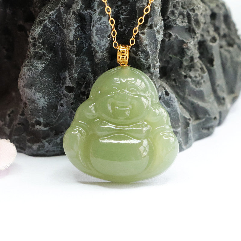 Buddha Blessings Natural Hotan Jade Necklace