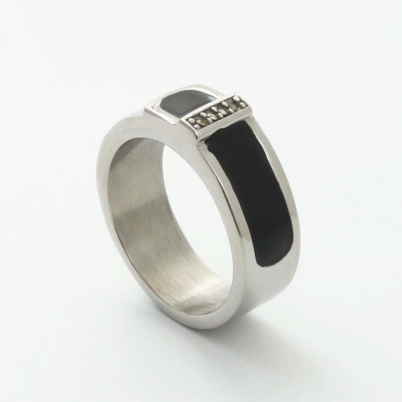 Titanium Steel Retro Dripping Ring for Men - Trendy Punk Style Direct from Manufacturer