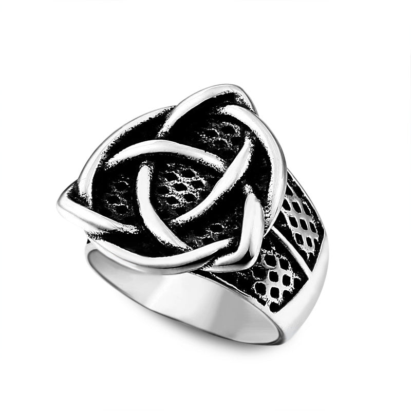 Viking Celtic Knot Titanium Steel Ring for Men – Elegant Stainless Steel Fashion Jewelry