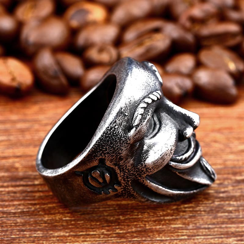 Titanium Steel V for Vendetta Clown Mask Ring for Men - Wholesale European and American Film Style Jewelry