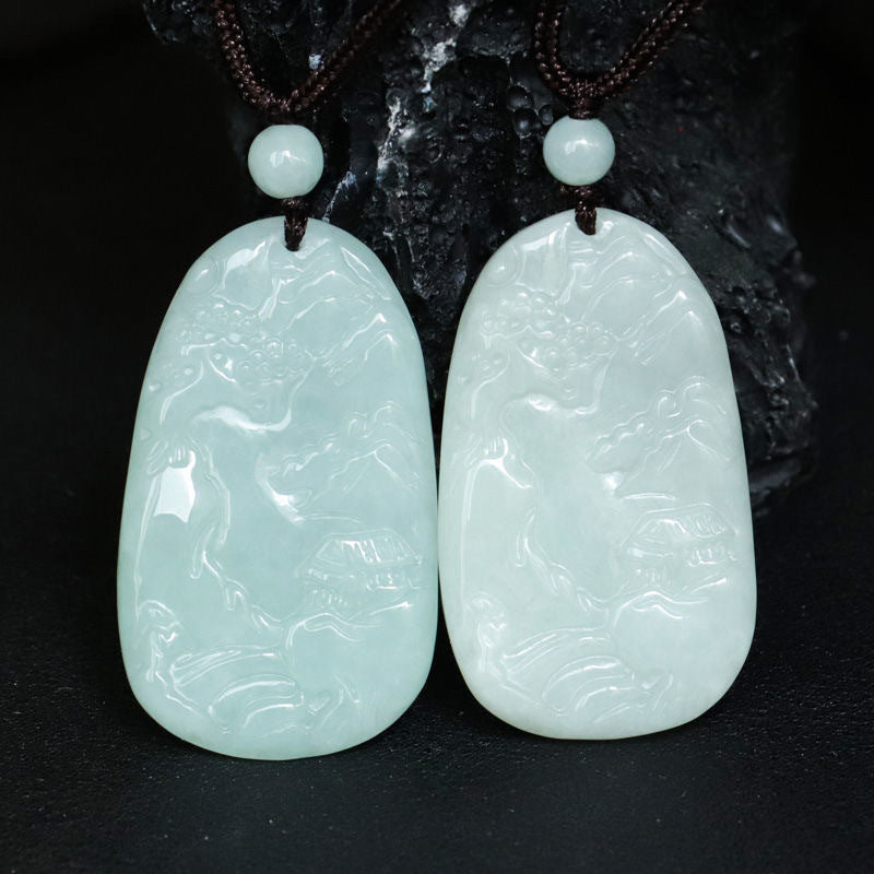 Jade Pendant in Sterling Silver - Fortune's Favor Collection