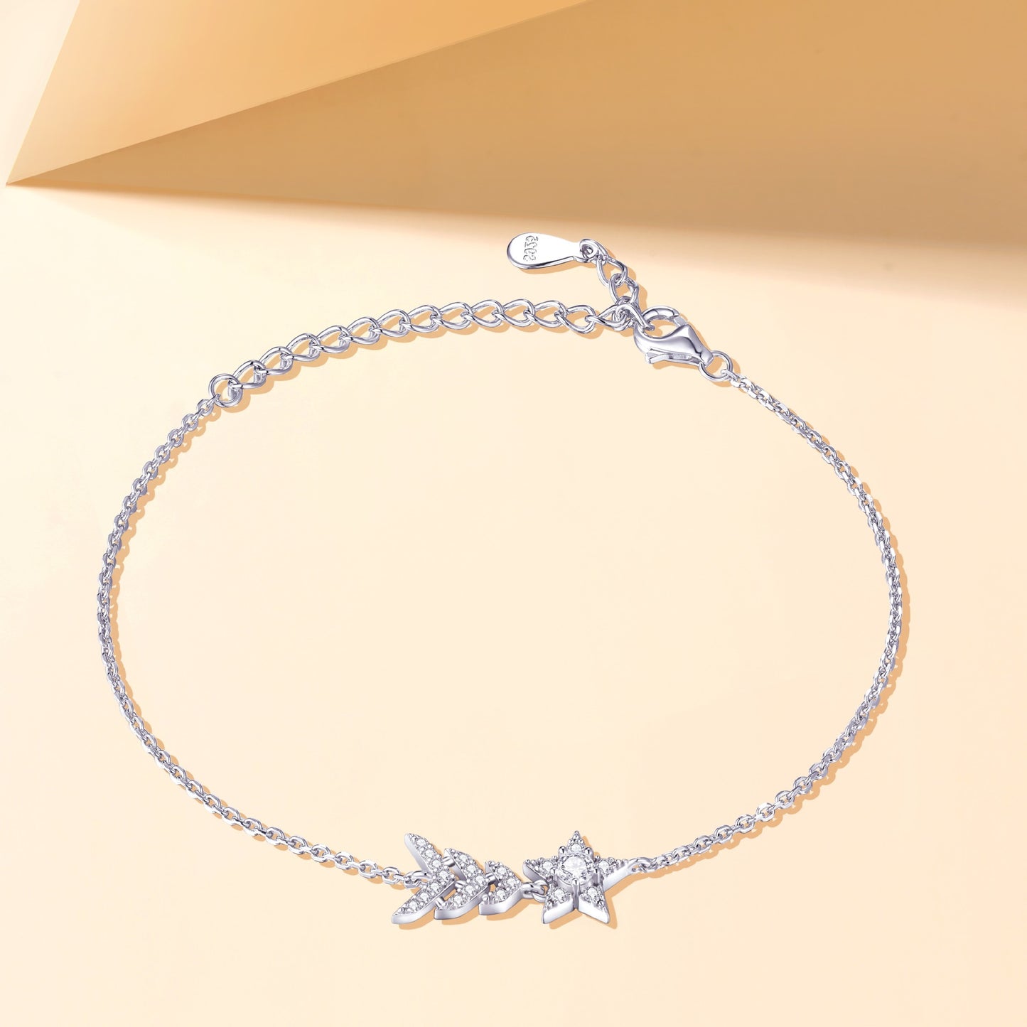 Zircon Star Christmas Tree Sterling Silver Bracelet