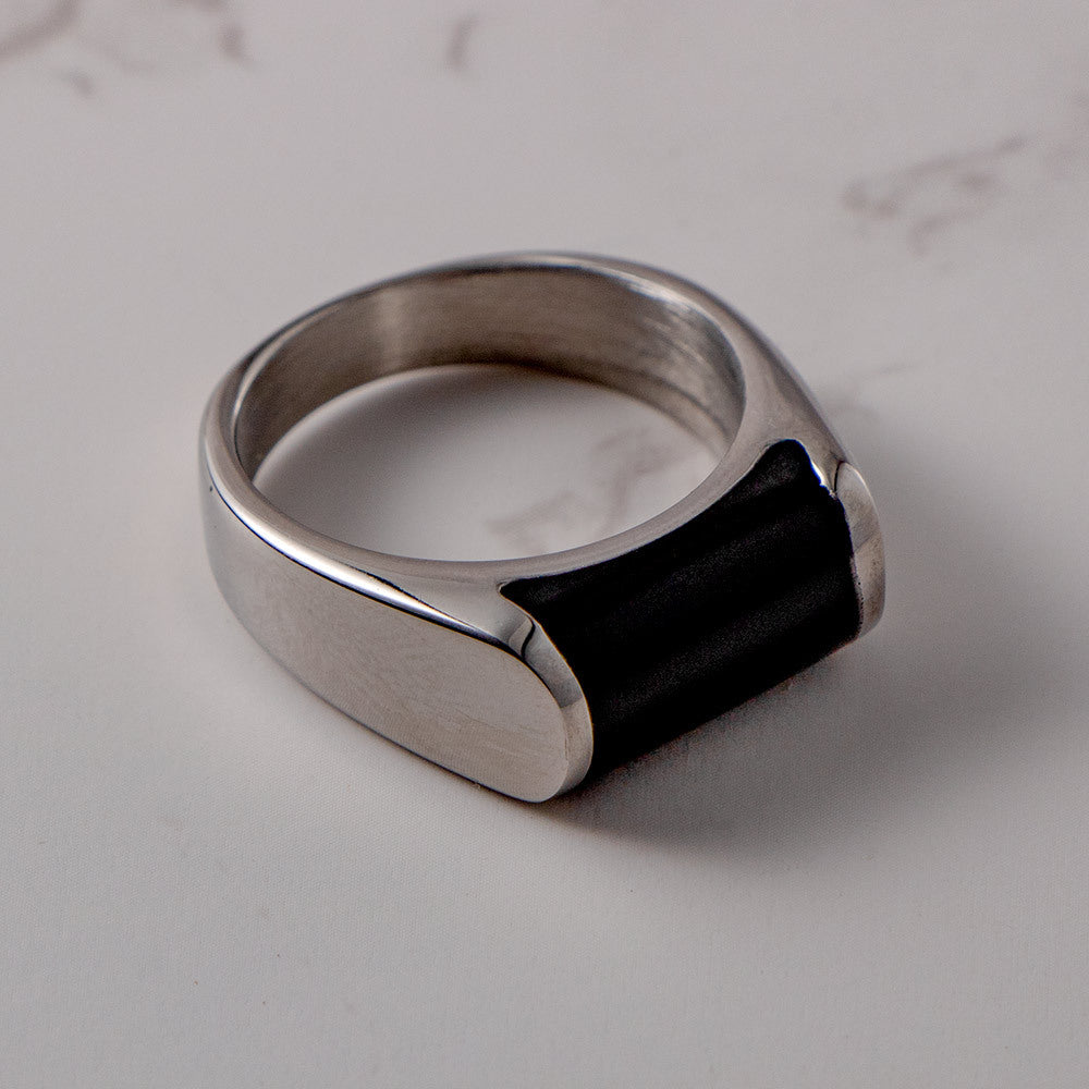 Personalized High-End Titanium Steel Epoxy Ring for Men and Women - European and American Style