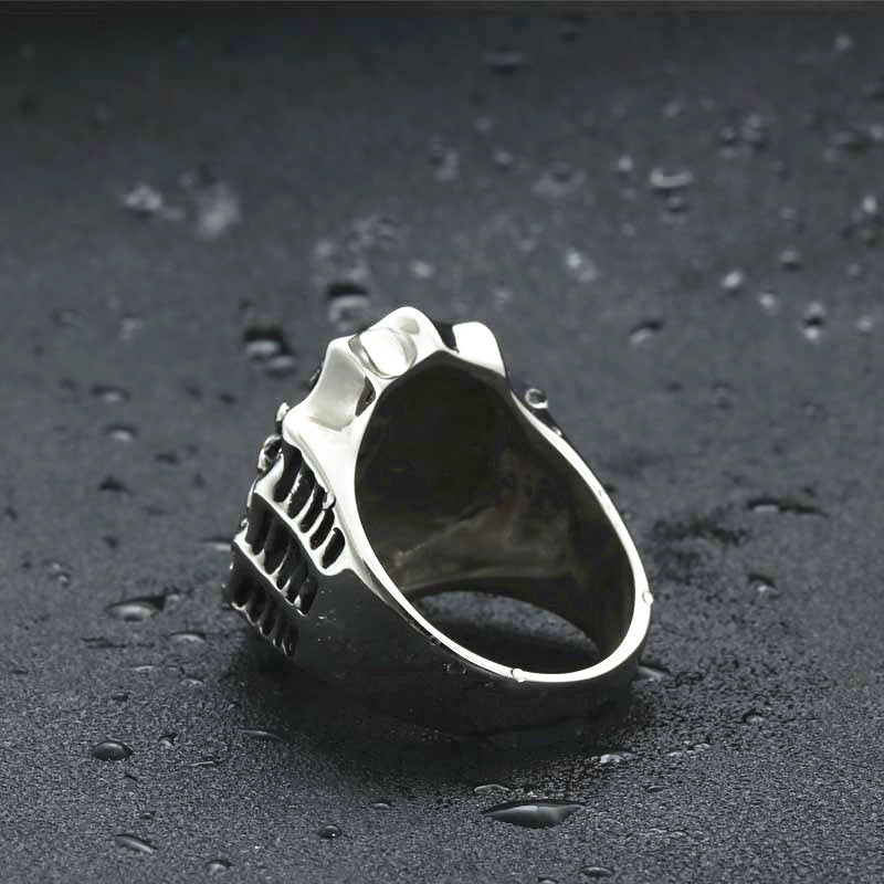 Titanium Steel Spider Web Ring - Retro Punk Jewelry for Men