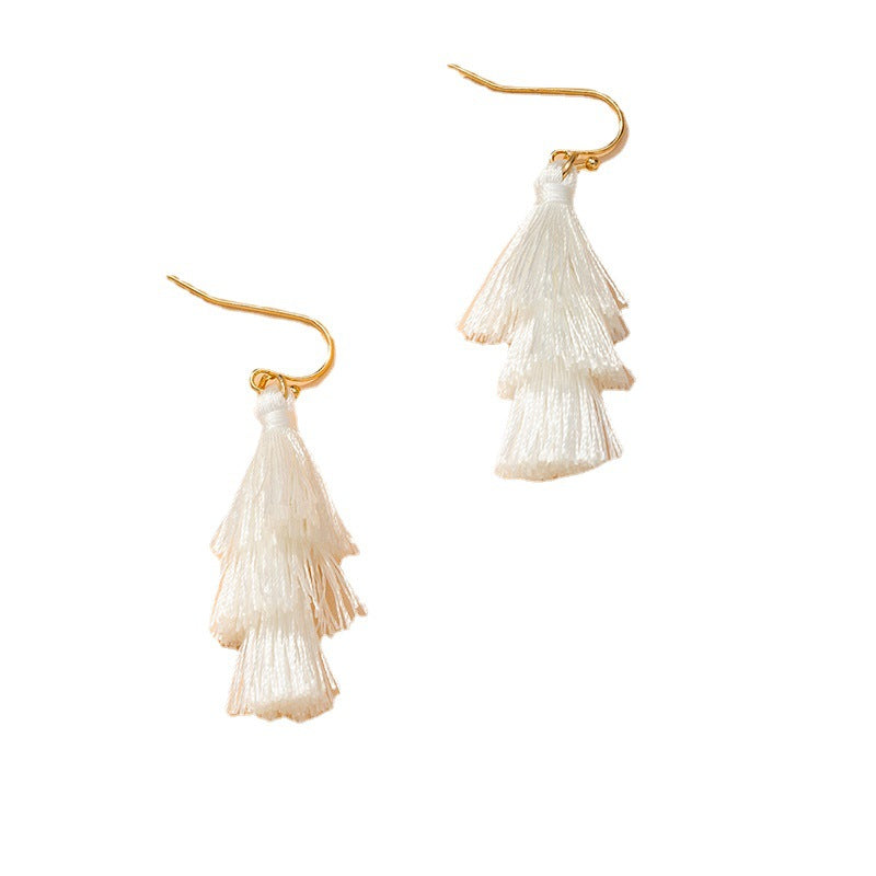 Wholesale Multi-Layer Tassel Earrings with Metal Needles - Vienna Verve Collection