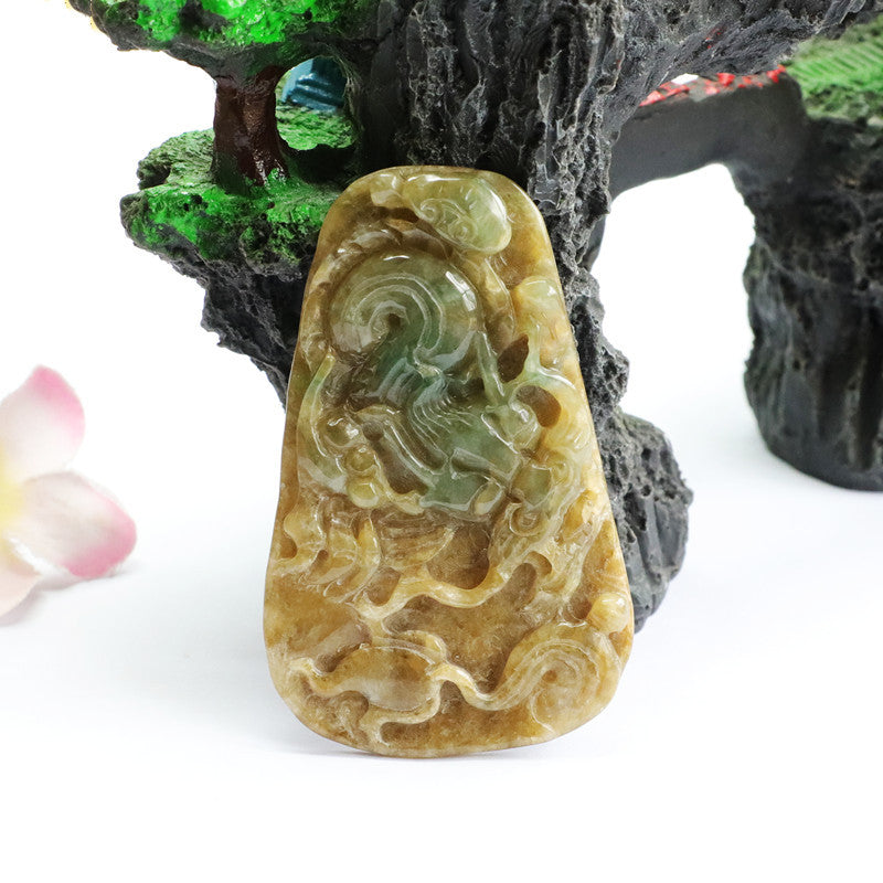 Jade Dragon Ruyi Pendant from Planderful Collection