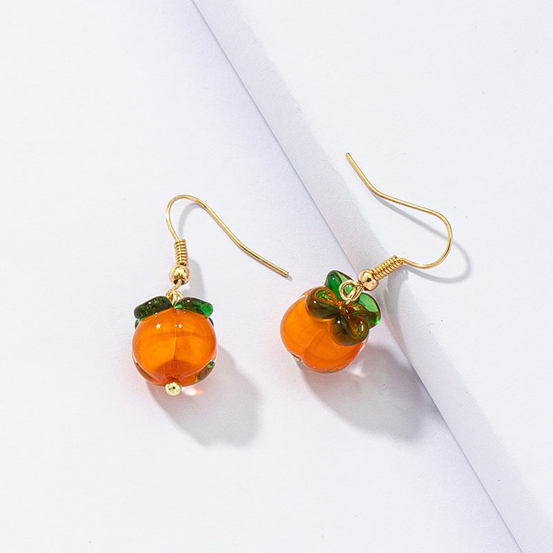 Retro Persimmon Ruyi Earrings and Necklace Set - Vienna Verve Collection