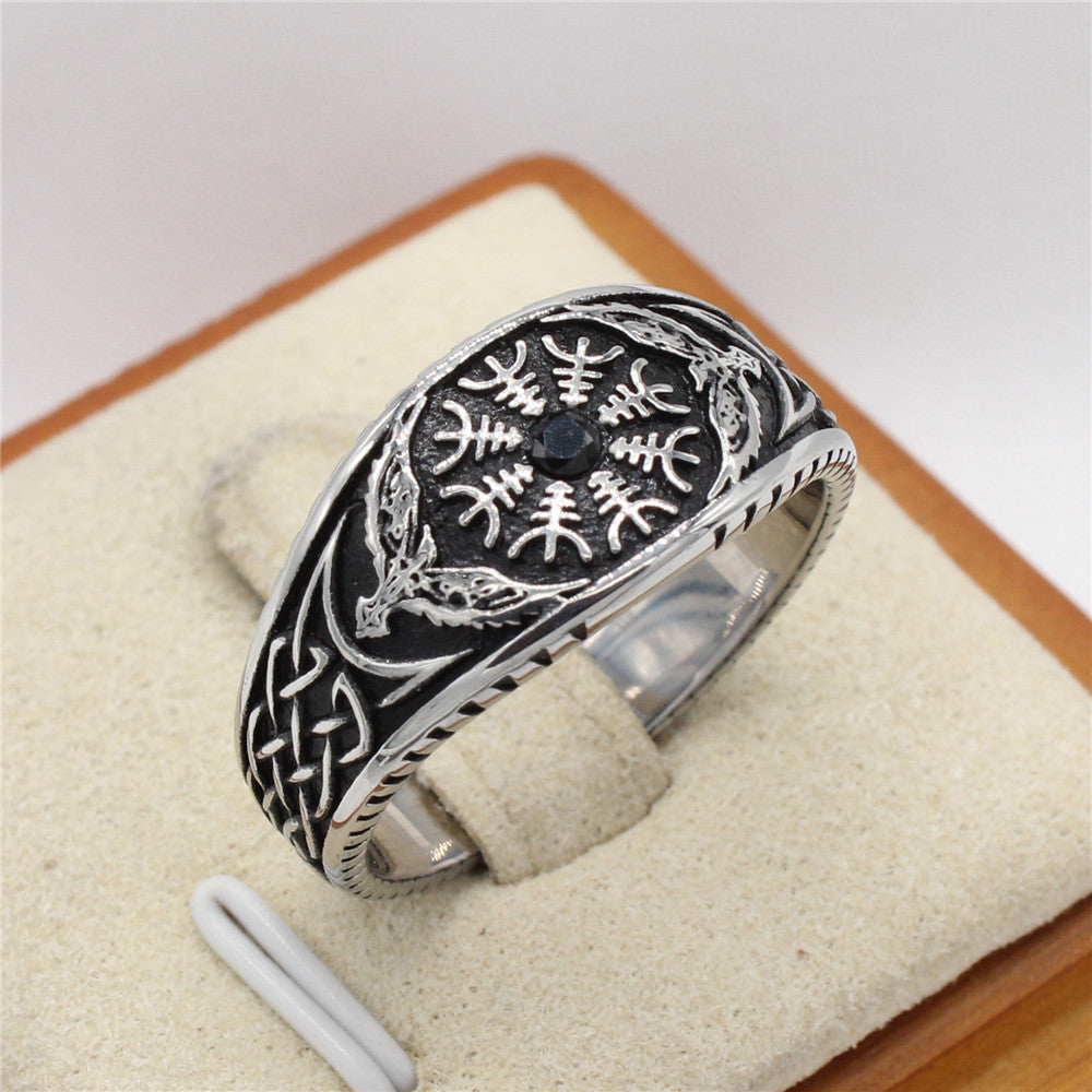 Personalized Retro Viking Celtic Titanium Steel Ring for Men - European & American Wholesale Jewelry