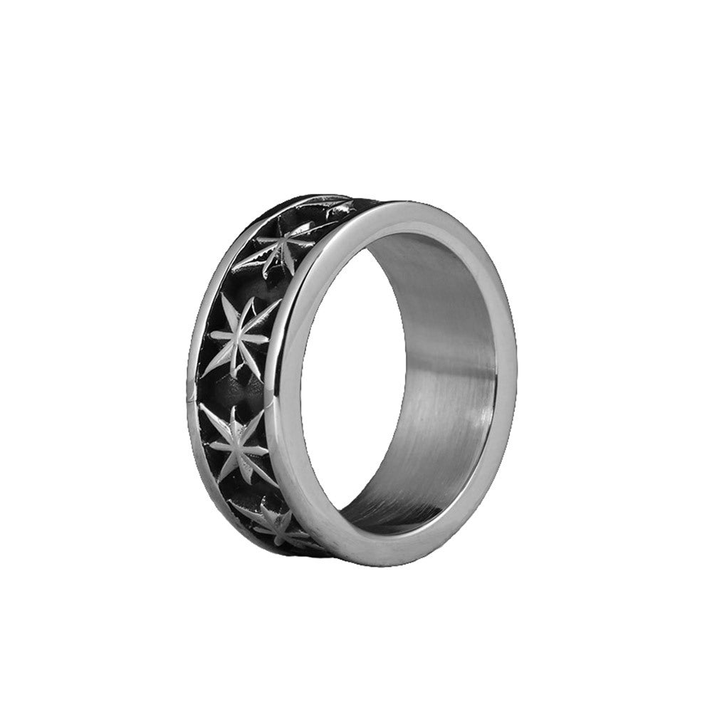 Stylish Punk Retro Titanium Steel Octagonal Star Ring for Men - Streetwear Fashion