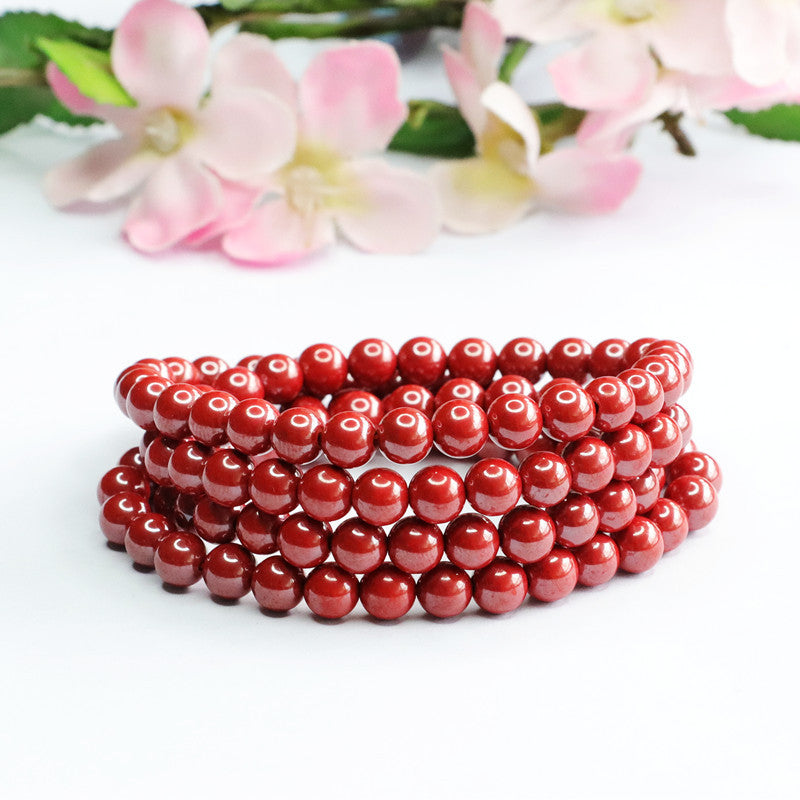 National Wind 108 Buddha Beads Bracelet with Cinnabar Stone