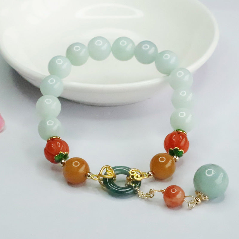 Jade Fortune Bracelet - Sterling Silver Retro Jewelry