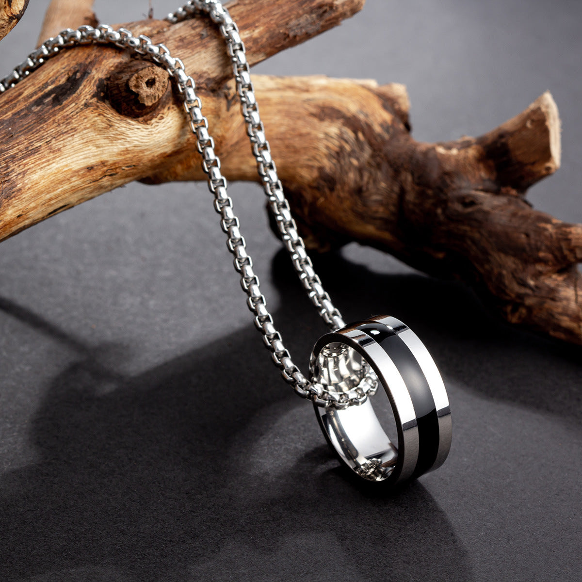 European American Titanium Steel Pendant Necklace for Men