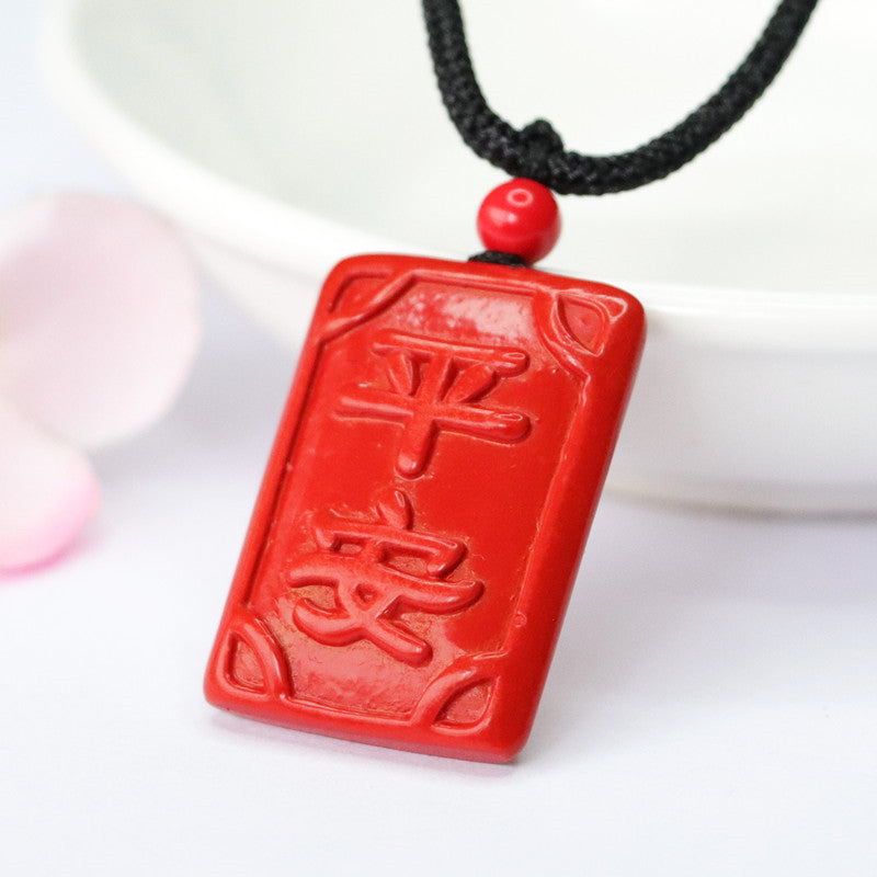 Red Sandstone and Sterling Silver Protective Talisman Pendant