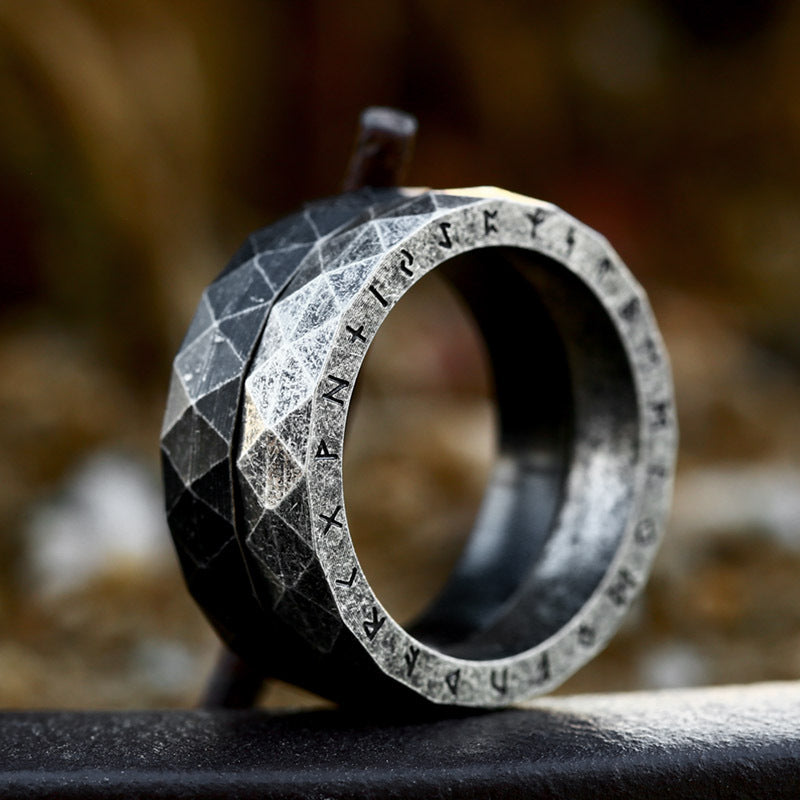 Personalized Viking Letter Titanium Steel Ring for Men - A Fusion of South Korean and Japanese Fashion