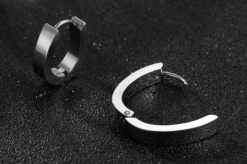 Stylish U-Shaped Titanium Steel Earrings for Everyone - Ideal for Small Ears, Wholesale Options Available