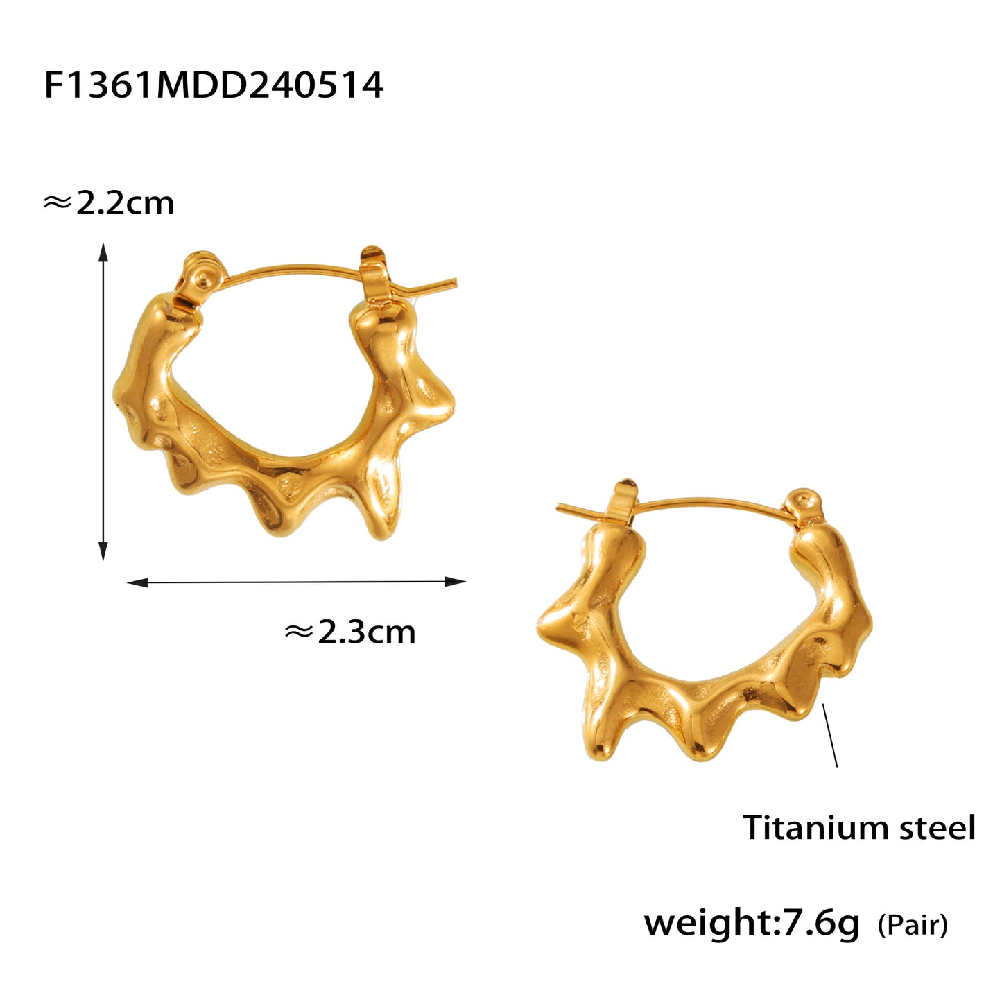 Geometric Fusion Gold-Plated U-Shaped Earrings