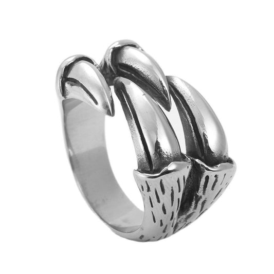 Personalized Retro Titanium Steel Dragon Claw Ring for Men - Trendy Animal Accessories