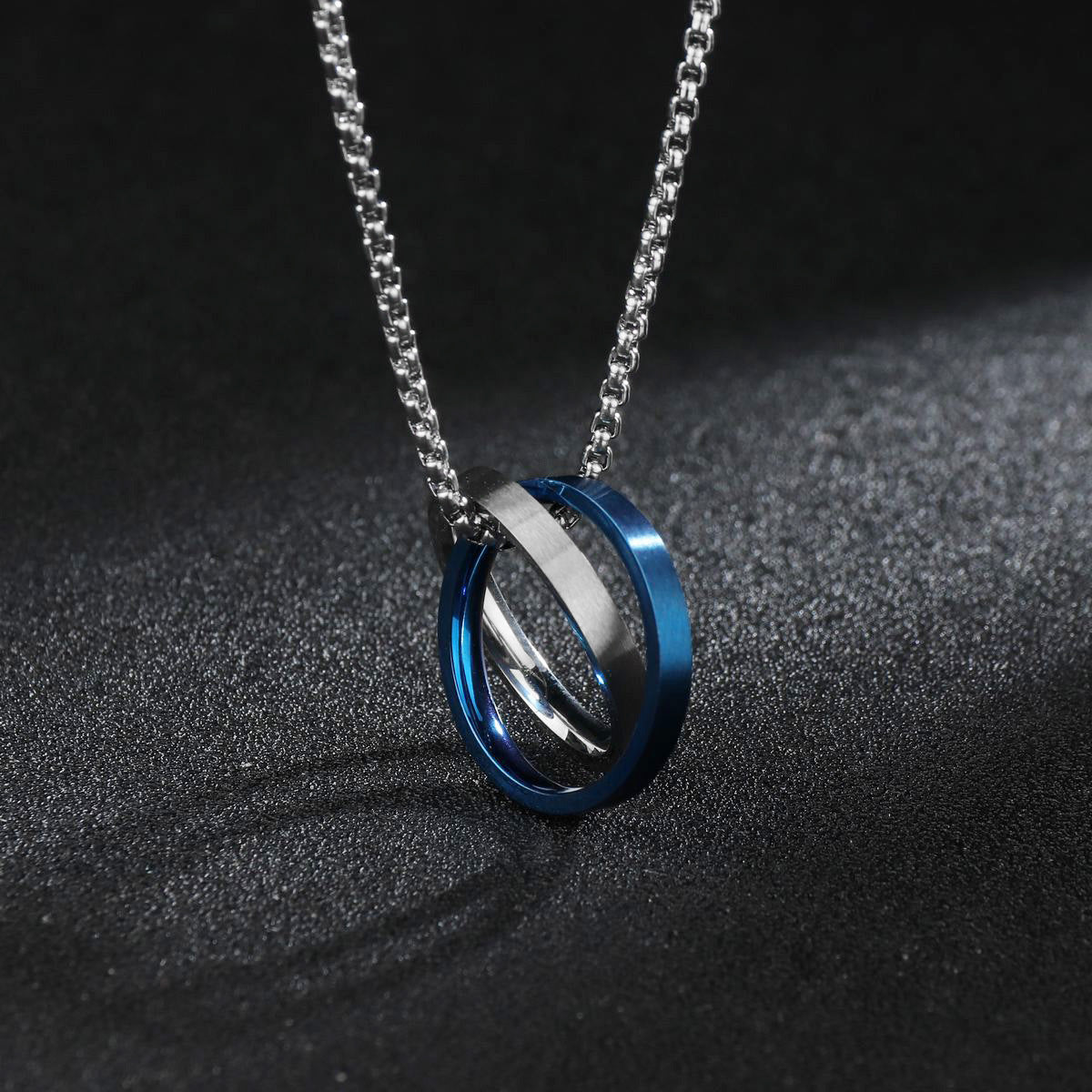 Mobius Ring Stainless Steel Couples Necklace with Versatile Sweater Chain for Men