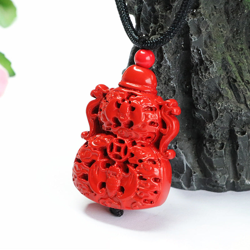 Red Sand Blessing Pendant with Cinnabar Stone