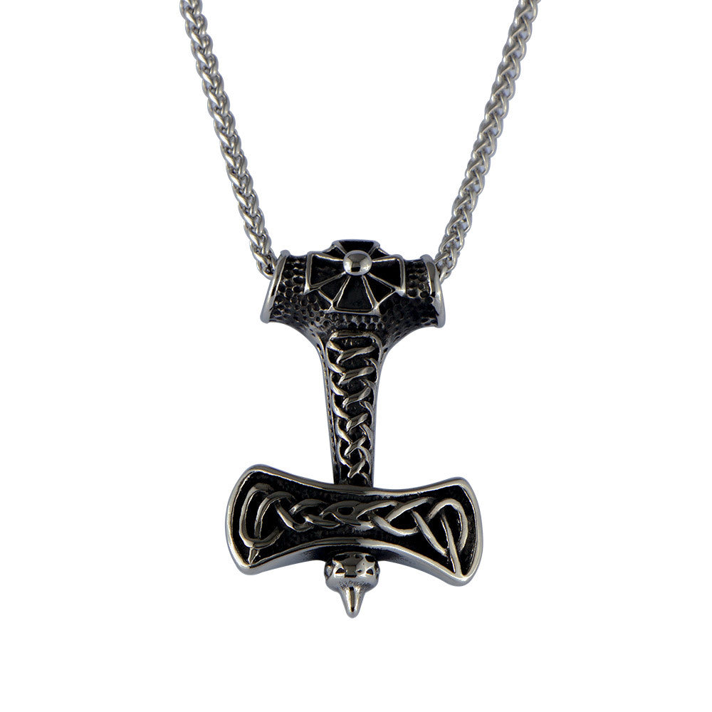 Personalized Viking Axe Necklace - Nordic Retro Titanium Steel Pendant for Men