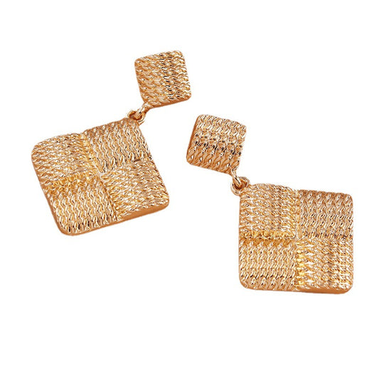 Vienna Verve Metal Square Earrings - Contemporary Fashion Jewelry