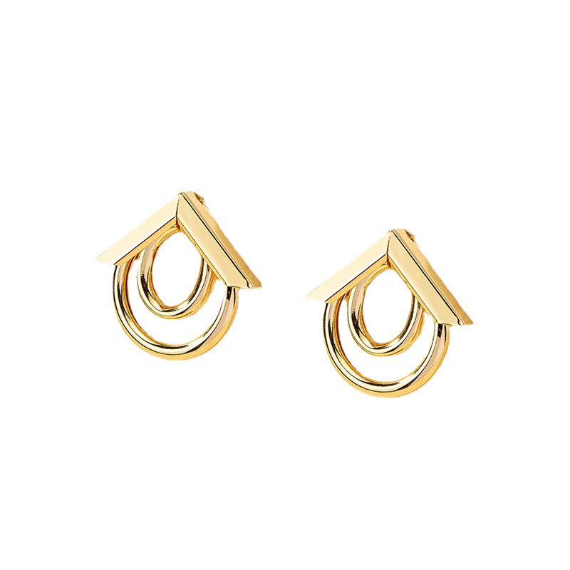 Wholesale Modern Metal Hollow Earrings with Geometric Cold Wind Design