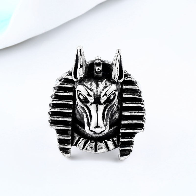 Fierce Wolf Head Titanium Steel Ring for Men - Stylish Stainless Steel Jewelry by Planderful