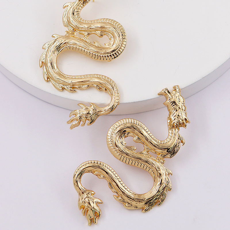 Alloy Dragon Statement Earrings - Vienna Verve Collection