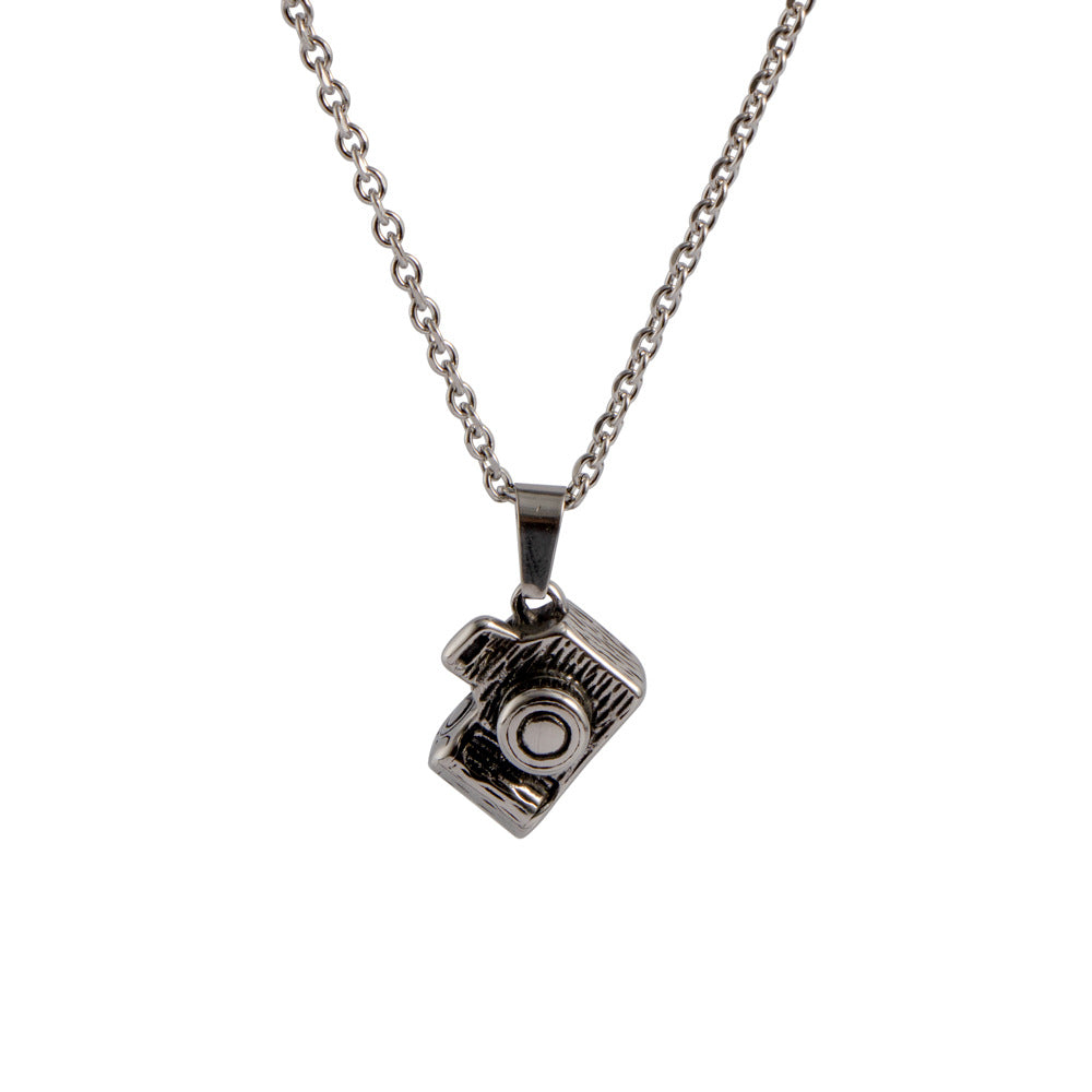 Chic Titanium Steel Camera Pendant Necklace for Stylish Men and Women