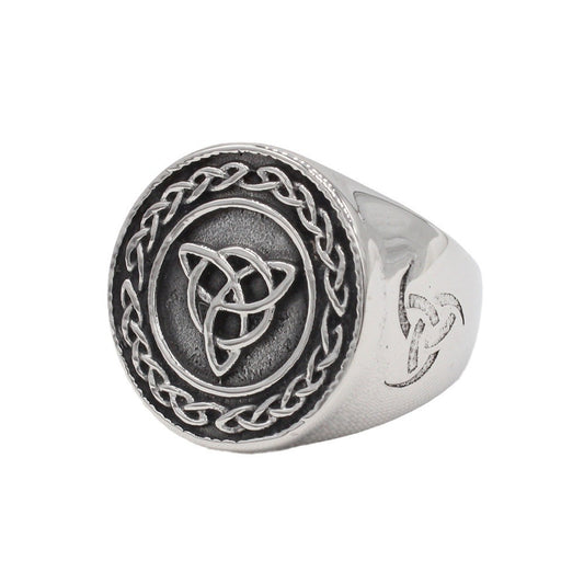 Retro Nordic Viking Pirates Celtic Titanium Steel Ring for Men