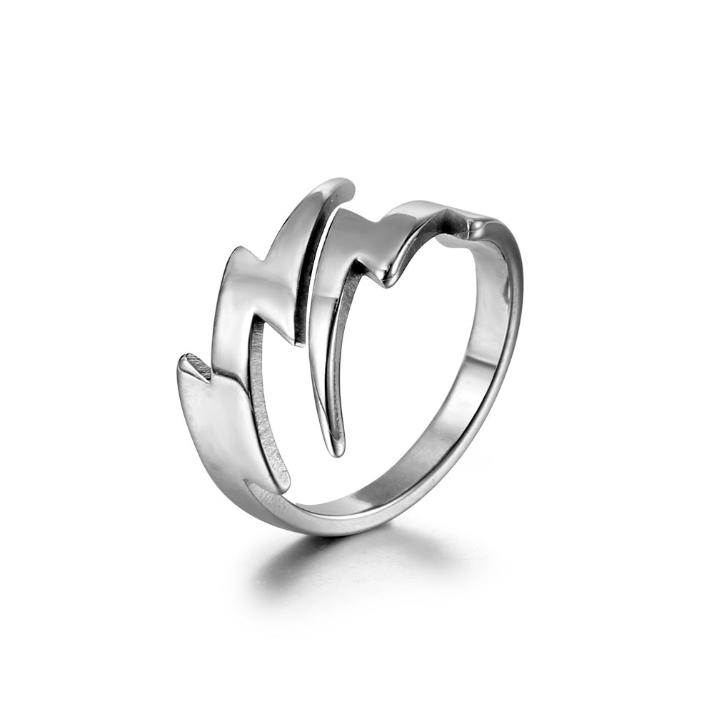 Titanium Steel Lightning Ring for Men - Simple Personalized Trend Jewelry from Japan and South Korea