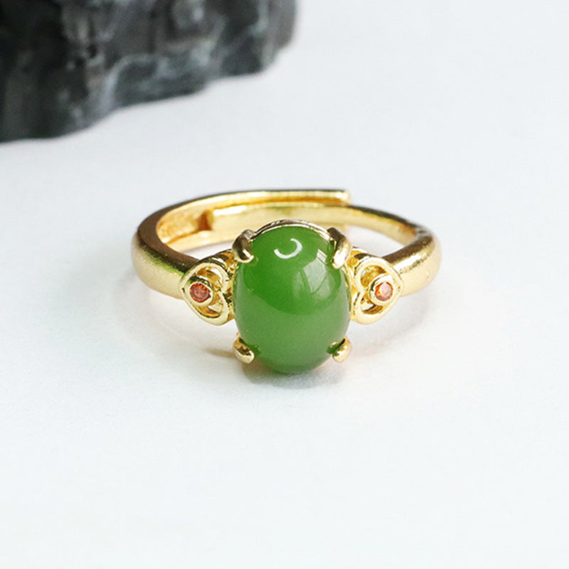 Timeless Beauty Hetian Jade Adjustable Love Finger Ring