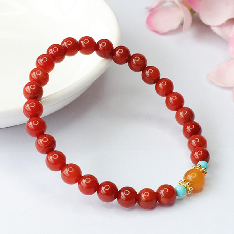 Fortune's Favor Agate and Honey Wax Amber Bracelet