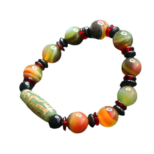 Nine-Eyed Tianzhu Agate Bracelet