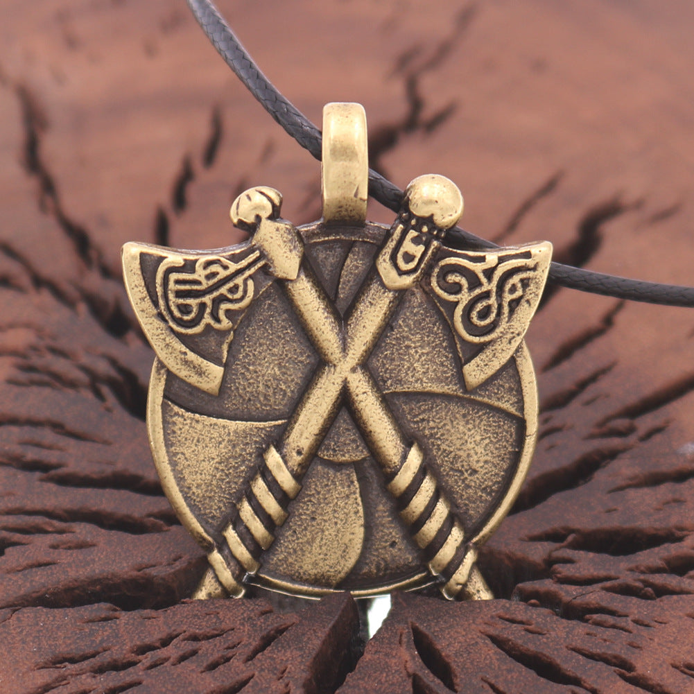 Viking Warrior Zinc Alloy Pendant Necklace for Men - Norse Legacy Collection