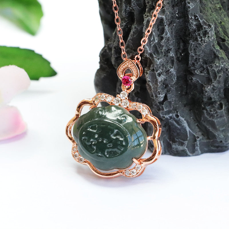 Fortune's Favor Jade Ruyi Necklace - Divine Gemstone Jewelry