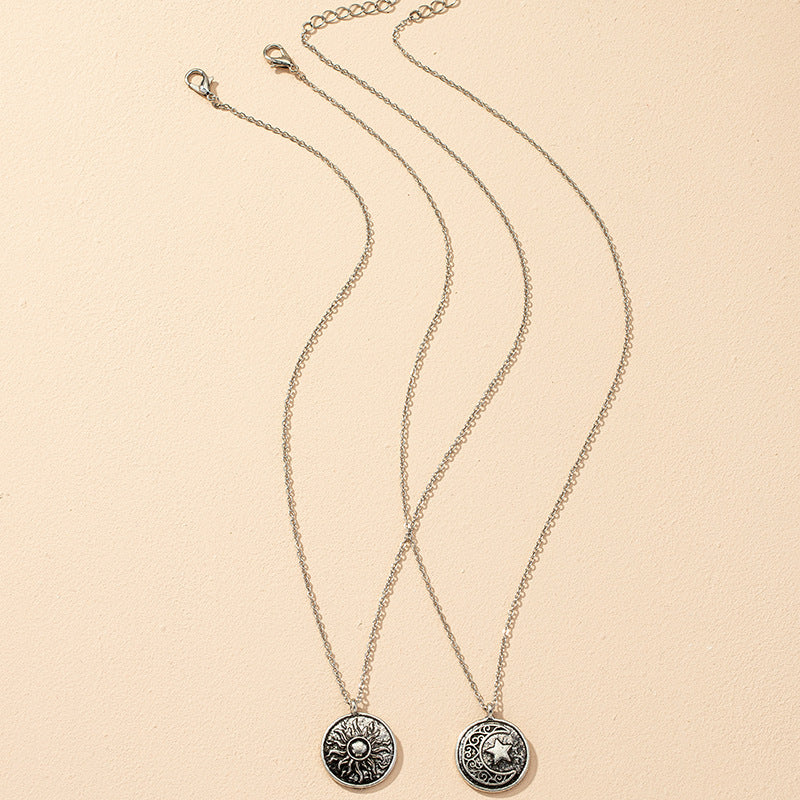 Celestial Charm Necklace Set with Thick Chain