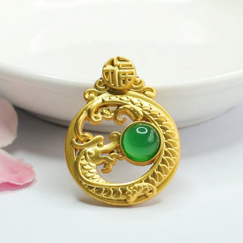 Year of The Dragon Sterling Silver Chalcedony Pendant