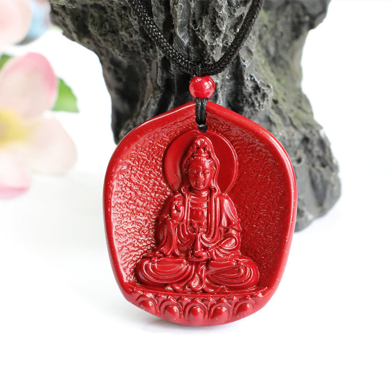 Cinnabar Pendant Purple Gold Sand Guanyin Pendant