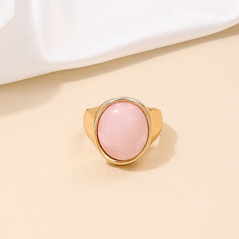 Pink Romantic Parisian Chic Women's Ring with Vintage Flair