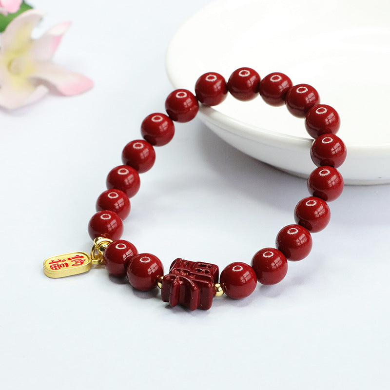 Vermilion Sand Cinnabar Stone Sterling Silver Bracelet