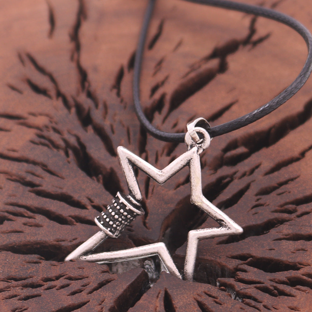 Creative Star Tide Alloy Pendant Necklace - Korean Hip-Hop Sweater Chain Jewelry