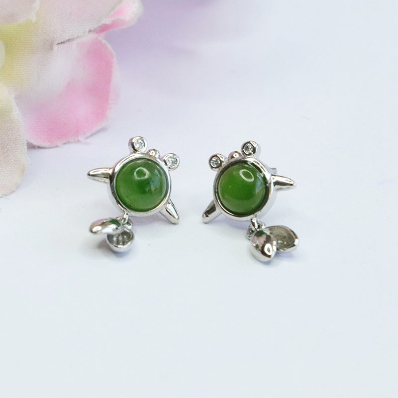 Koi Jade Sterling Silver Earrings