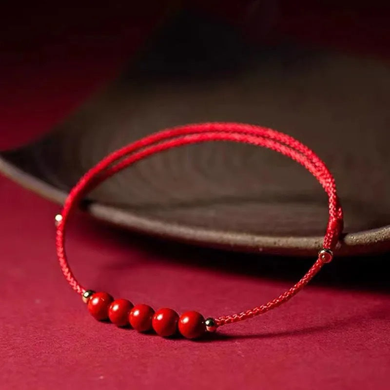 Red Sand and Cinnabar Sterling Silver Bracelet