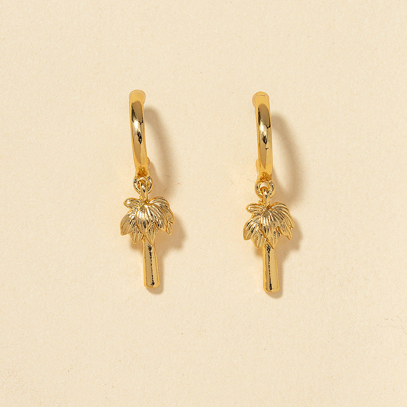 Coconut Tree Metal Earrings - Vienna Verve Collection