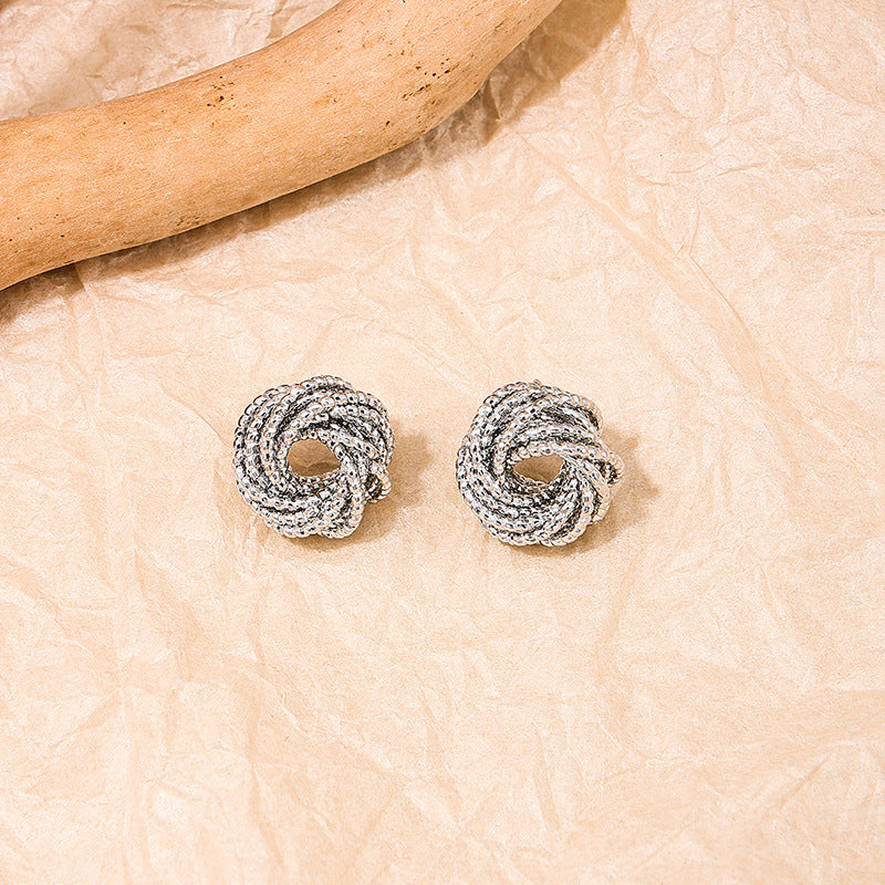 Retro Chic Metal Geometric Twist Earrings - Vienna Verve Collection